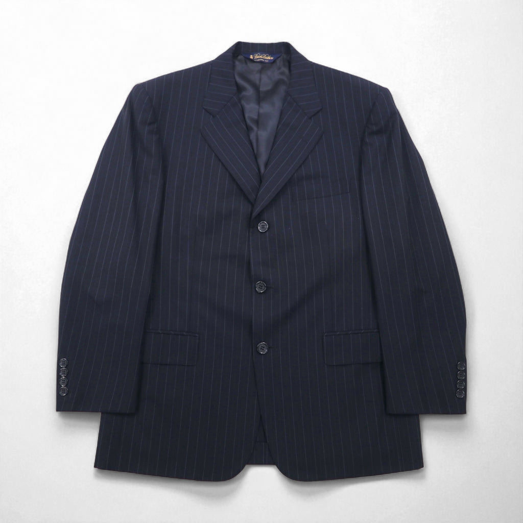 Brooks Brothers 3B スーツ セットアップ M ネイビー ストライプ ウール 日本製