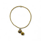 CELINE Vintage Charm Necklace Pendant Gold Chain Sun Made in Italy