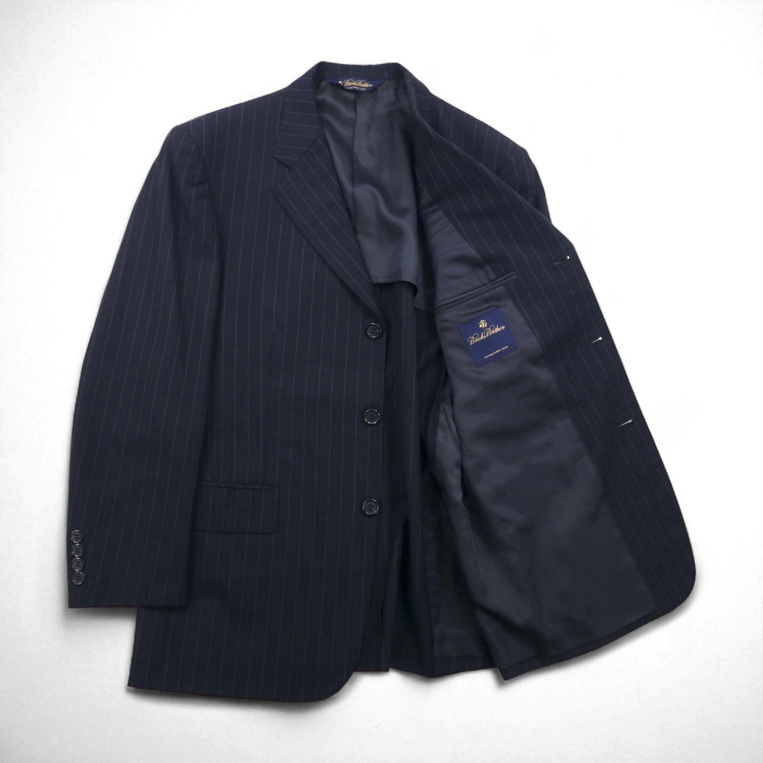 Brooks Brothers 3B スーツ セットアップ M ネイビー ストライプ ウール 日本製