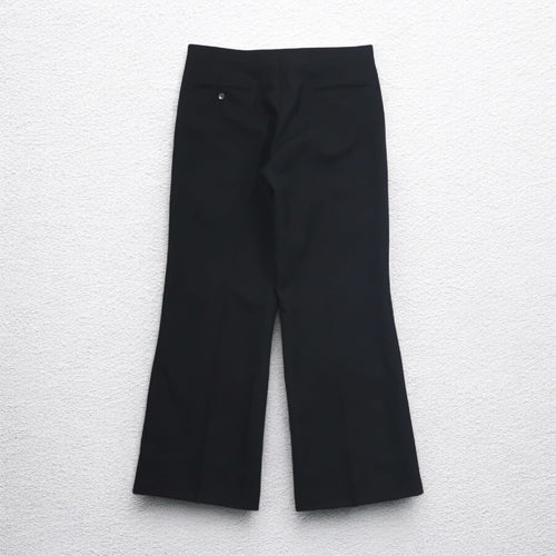 70s Vintage Trousers Center Press Flare Slacks Pants L Black Rocket TALON Zip