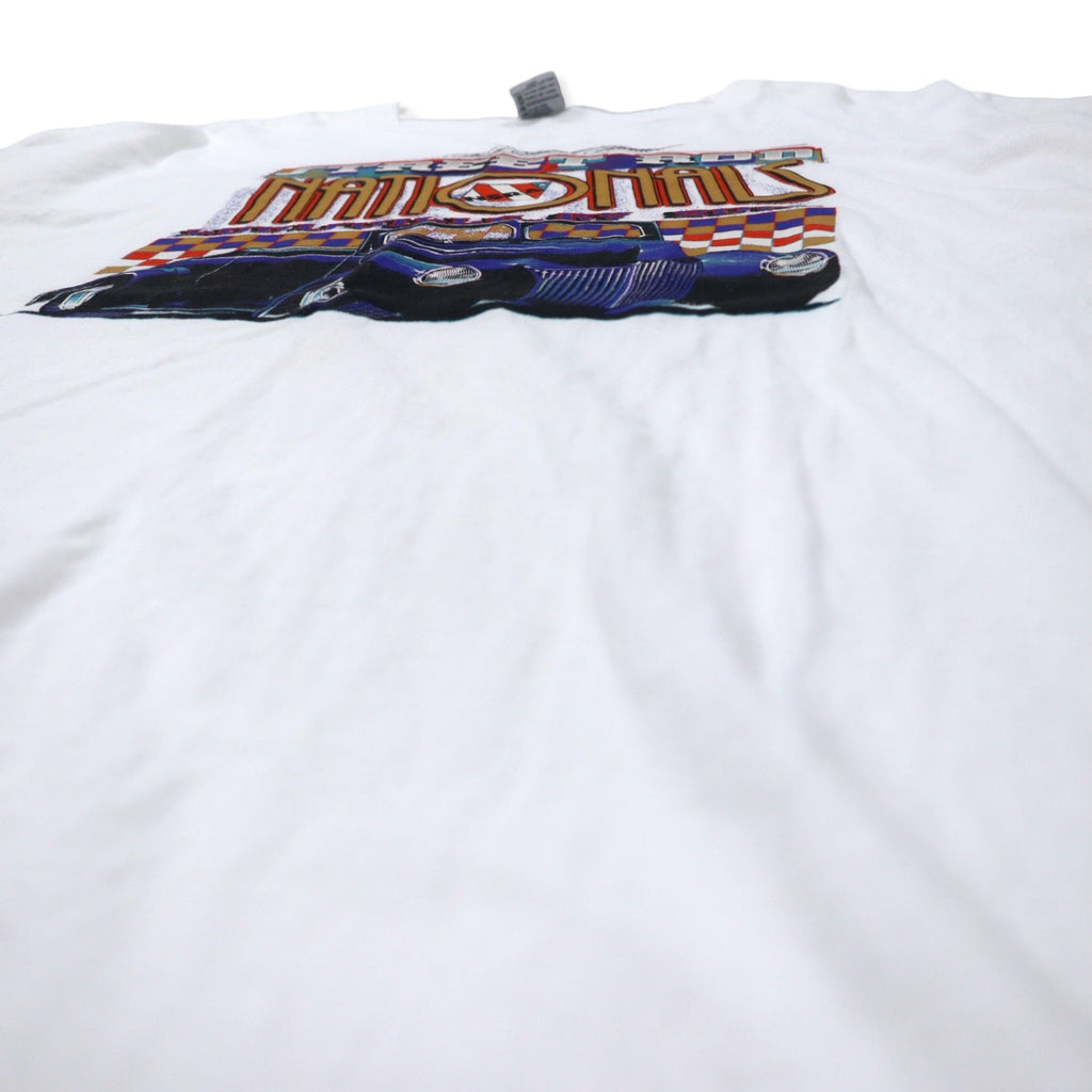 Made in USA 00s Cal Cru classic car print T-shirt 4XL white cotton STREET ROD NATIONALS big size