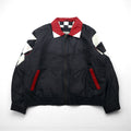 90s Vintage Burk's Bay Racing Riders Jacket, Size 2XL, Padded, Checkered Flag,