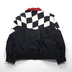 90s Vintage Burk's Bay Racing Riders Jacket, Size 2XL, Padded, Checkered Flag,