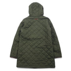 LAUREN RALPH LAUREN Hooded Quilted Jacket Coat L Khaki Polyester Scarf Pattern Lining