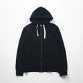 Polo Ralph Lauren 90年代 リバースウィーブ ジップパーカー M ブラック スモールポニー 刺繡 ロゴ