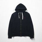 Polo Ralph Lauren 90年代 リバースウィーブ ジップパーカー M ブラック スモールポニー 刺繡 ロゴ