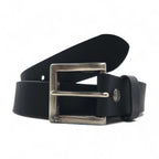 HARLEY DAVIDSON Leather Belt, Size 38, Black Cowhide with Silver Metal Buckle, 97806-18VM