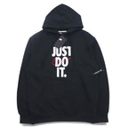 NIKE Pullover Hoodie M Black JUST DO IT HOODIE 928717-010 Made in Pakistan Unused