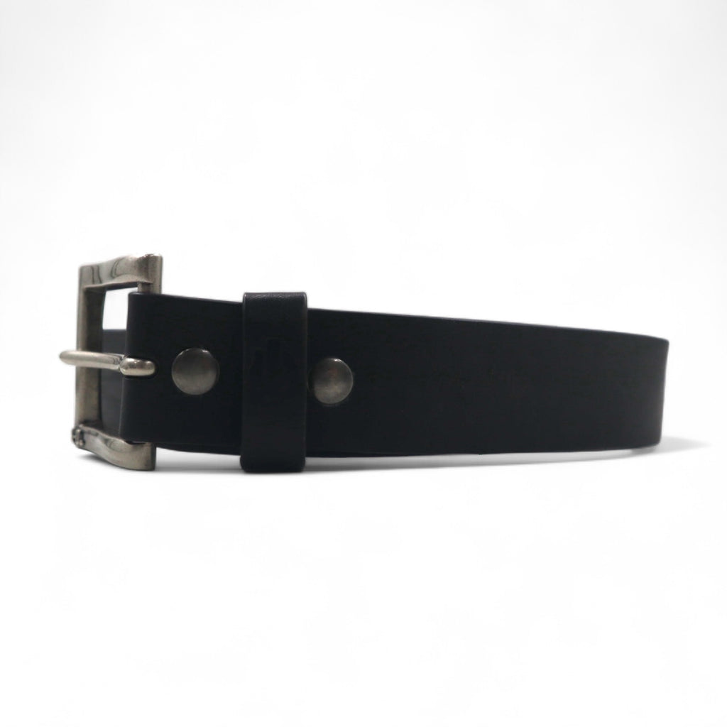 HARLEY DAVIDSON Leather Belt, Size 38, Black Cowhide with Silver Metal Buckle, 97806-18VM