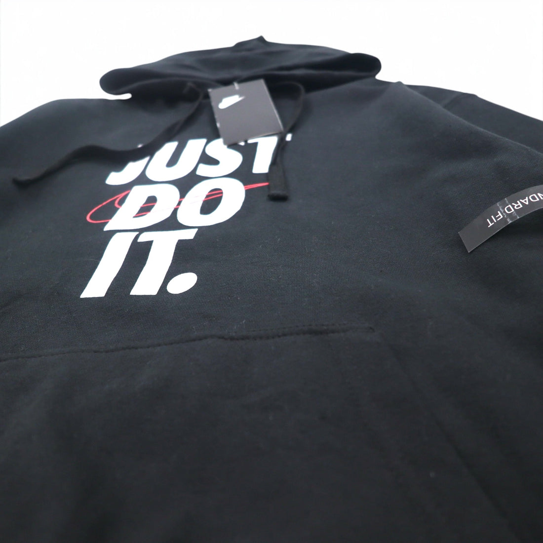 NIKE Pullover Hoodie M Black JUST DO IT HOODIE 928717-010 Made in Pakistan Unused
