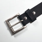 HARLEY DAVIDSON Leather Belt, Size 38, Black Cowhide with Silver Metal Buckle, 97806-18VM