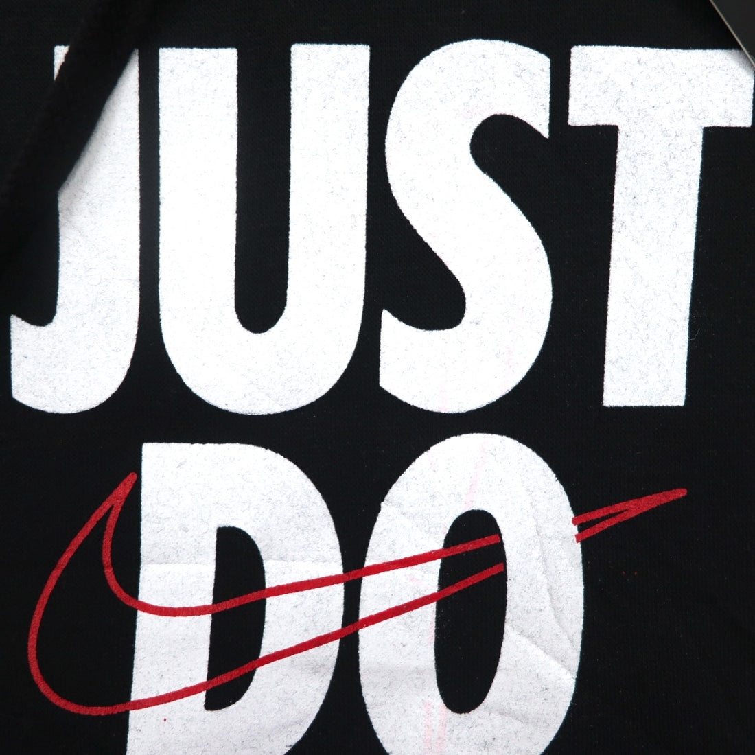 NIKE Pullover Hoodie M Black JUST DO IT HOODIE 928717-010 Made in Pakistan Unused