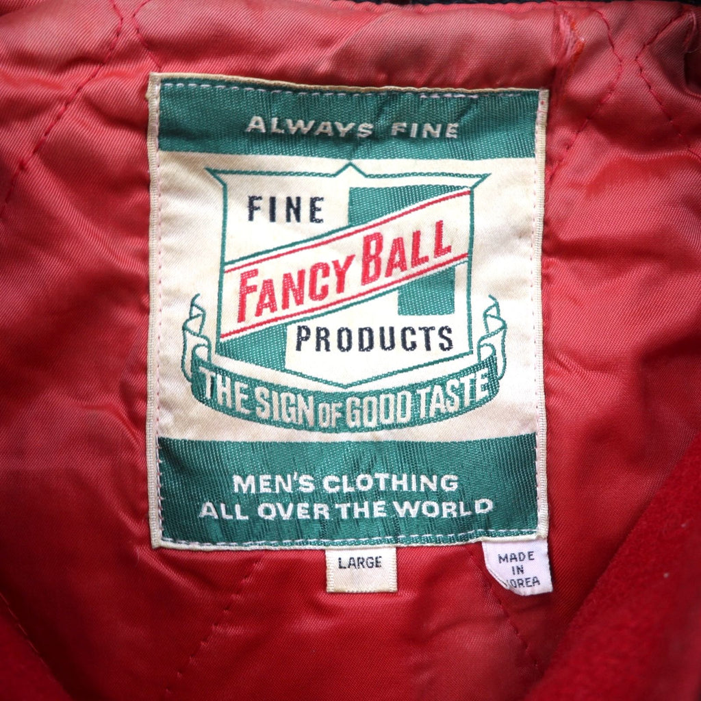 Vintage 80s Fancy Ball Varsity Jacket, Leather, Wool, Detachable Hood, Size L,