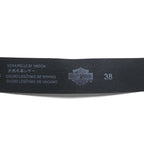 HARLEY DAVIDSON Leather Belt, Size 38, Black Cowhide with Silver Metal Buckle, 97806-18VM