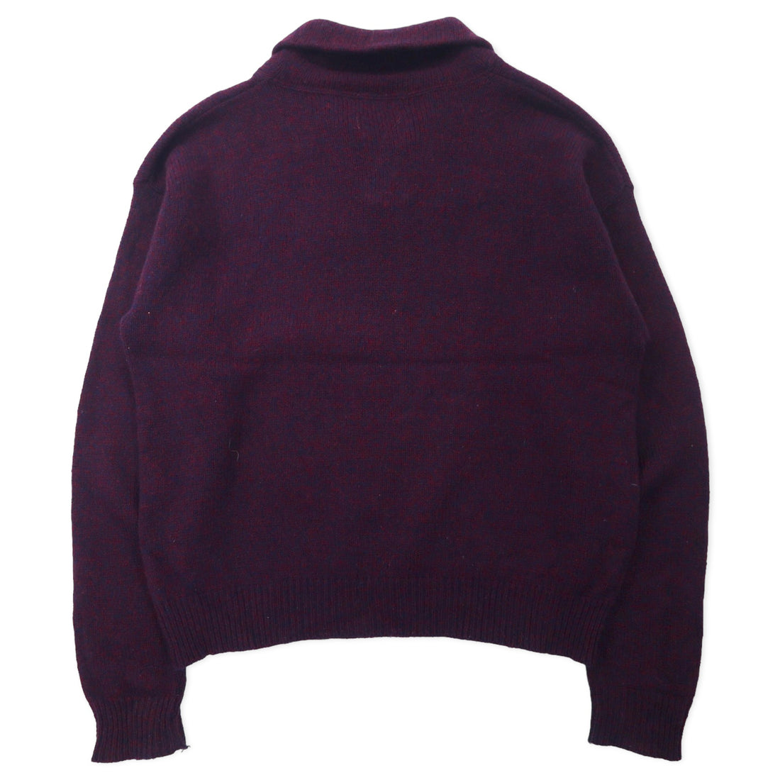Eddie Bauer Made in USA 90's Shawl Collar Knit Sweater XL Purple Wool Black Tag Big Size