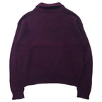 Eddie Bauer Made in USA 90's Shawl Collar Knit Sweater XL Purple Wool Black Tag Big Size