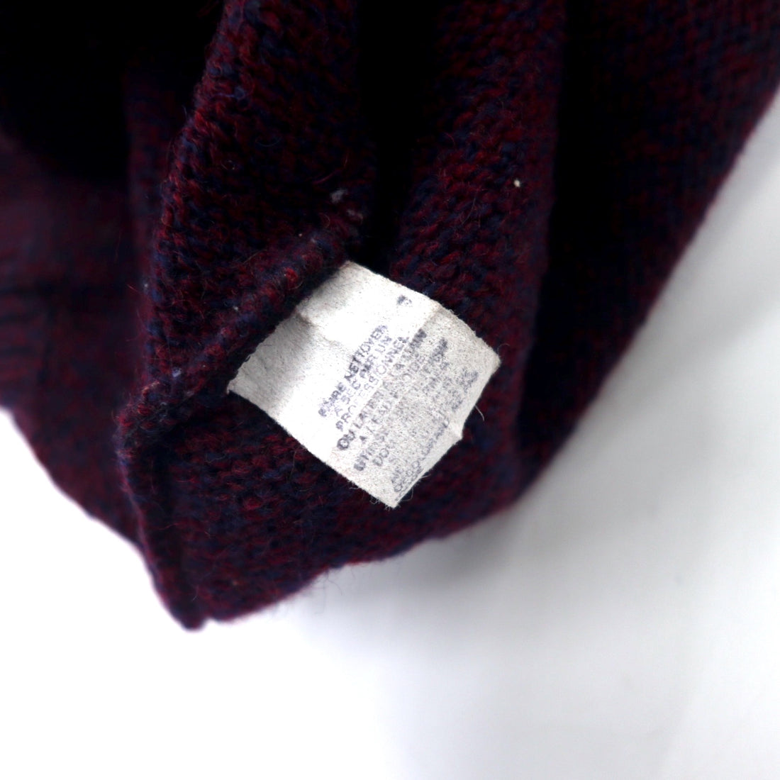Eddie Bauer Made in USA 90's Shawl Collar Knit Sweater XL Purple Wool Black Tag Big Size