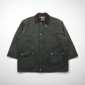 Mc Orvis 1990s Made in England Oiled Jacket, Size L, Khaki, Waterproof Cotton, Check Lining