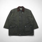 Mc Orvis 1990s Made in England Oiled Jacket, Size L, Khaki, Waterproof Cotton, Check Lining