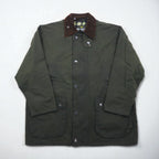 Mc Orvis 1990s Made in England Oiled Jacket, Size L, Khaki, Waterproof Cotton, Check Lining