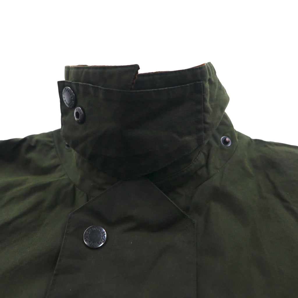 Mc Orvis 1990s Made in England Oiled Jacket, Size L, Khaki, Waterproof Cotton, Check Lining