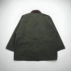 Mc Orvis 1990s Made in England Oiled Jacket, Size L, Khaki, Waterproof Cotton, Check Lining