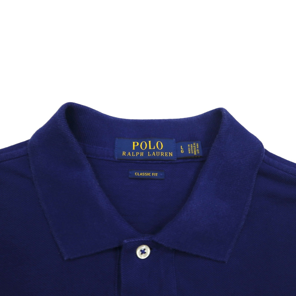 POLO RALPH LAUREN Classic Fit Polo Shirt L CLASSIC FIT Navy Cotton Pique Small Pony Embroidery