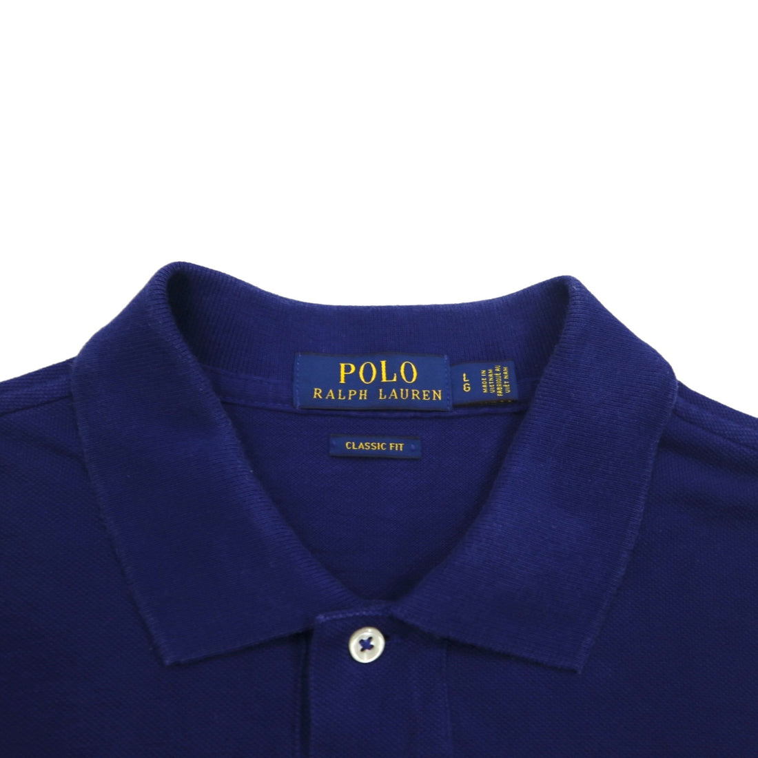 POLO RALPH LAUREN Classic Fit Polo Shirt L CLASSIC FIT Navy Cotton Pique Small Pony Embroidery