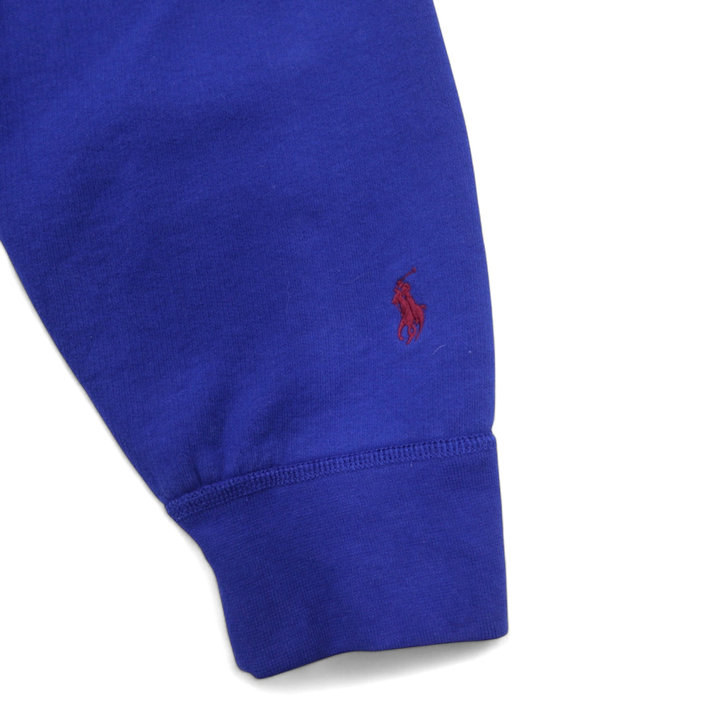 POLO RALPH LAUREN Logo Embroidered Pullover Hoodie XL Blue Cotton
