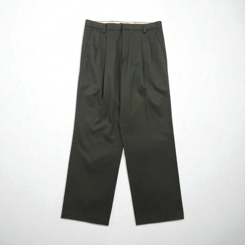 DOCKERS ( Levi's ) クラシックフィット 2タック ワイド スラックスパンツ L カーキ コットン