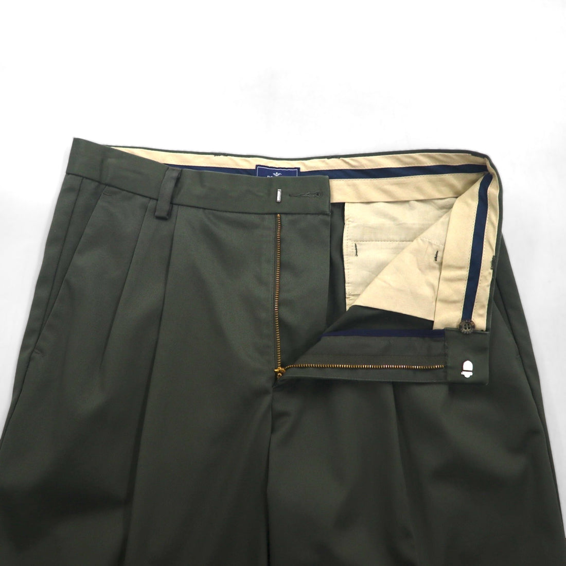 DOCKERS ( Levi's ) クラシックフィット 2タック ワイド スラックスパンツ L カーキ コットン