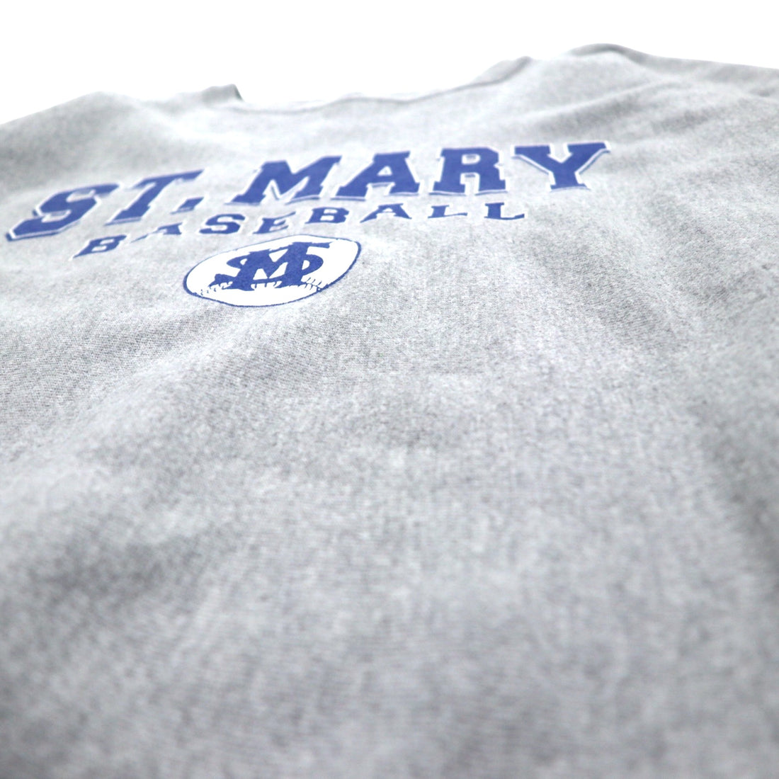 Champion Premium Reverse Weave Sweatshirt L Gray Fleece-lined College Print ST. MARY BASEBALL 3-tier Print Arch Logo Made in El Salvador