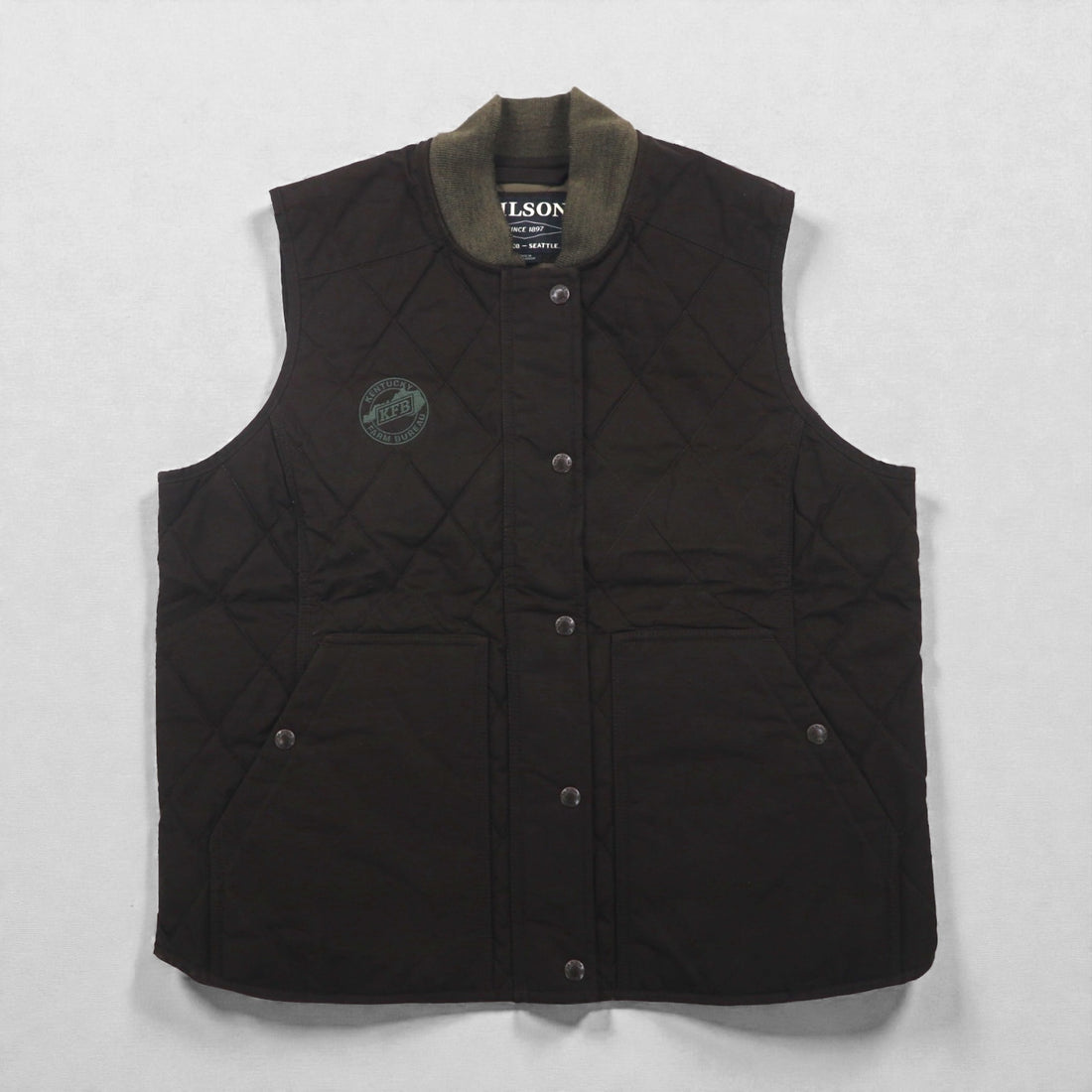 FILSON Quilted Field Vest XL Padded Quilting Double Zip Multi-Pocket 20067997