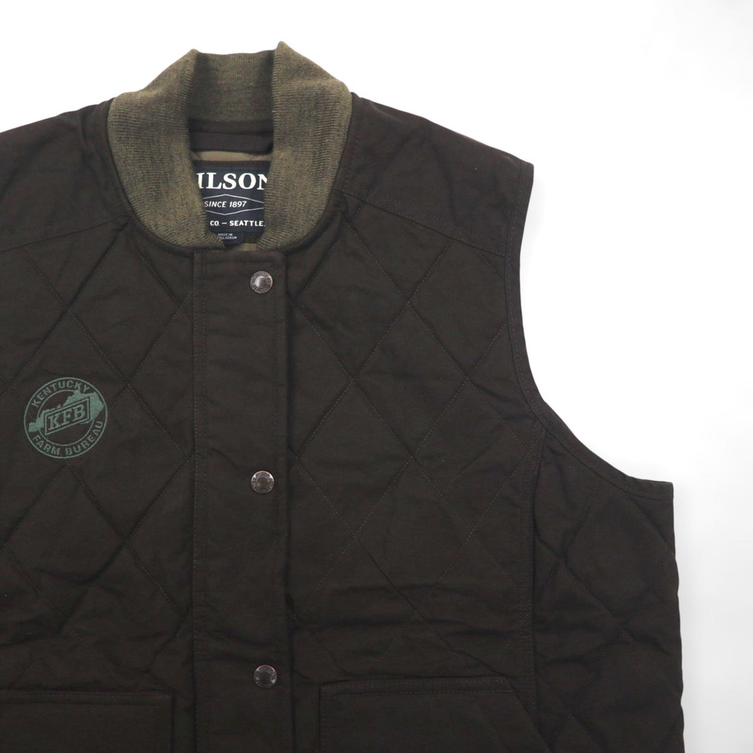 FILSON Quilted Field Vest XL Padded Quilting Double Zip Multi-Pocket 20067997