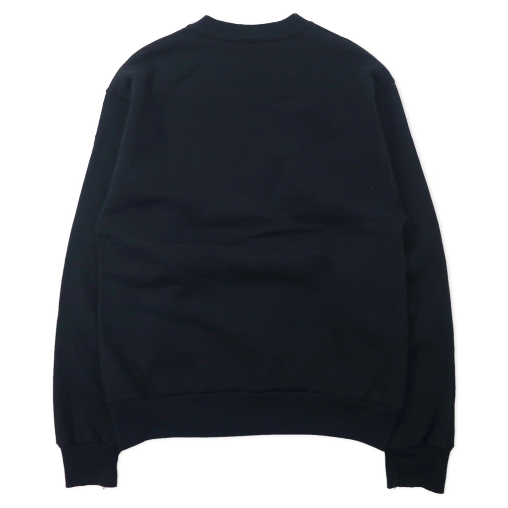 JERZEES 90's College Embroidery Sweatshirt S Black Cotton Brushed Back BOSTON Made in Mexico