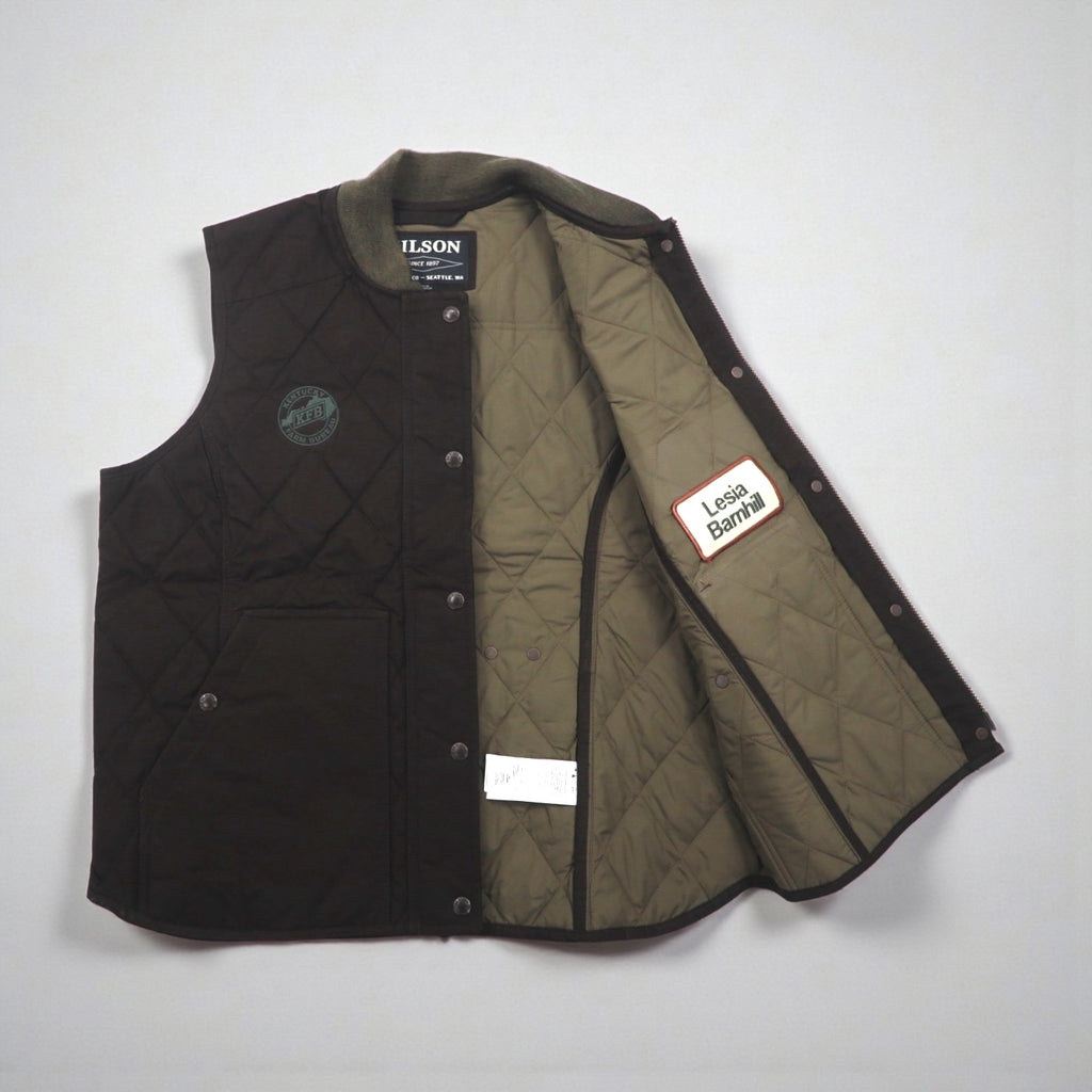 FILSON Quilted Field Vest XL Padded Quilting Double Zip Multi-Pocket 20067997
