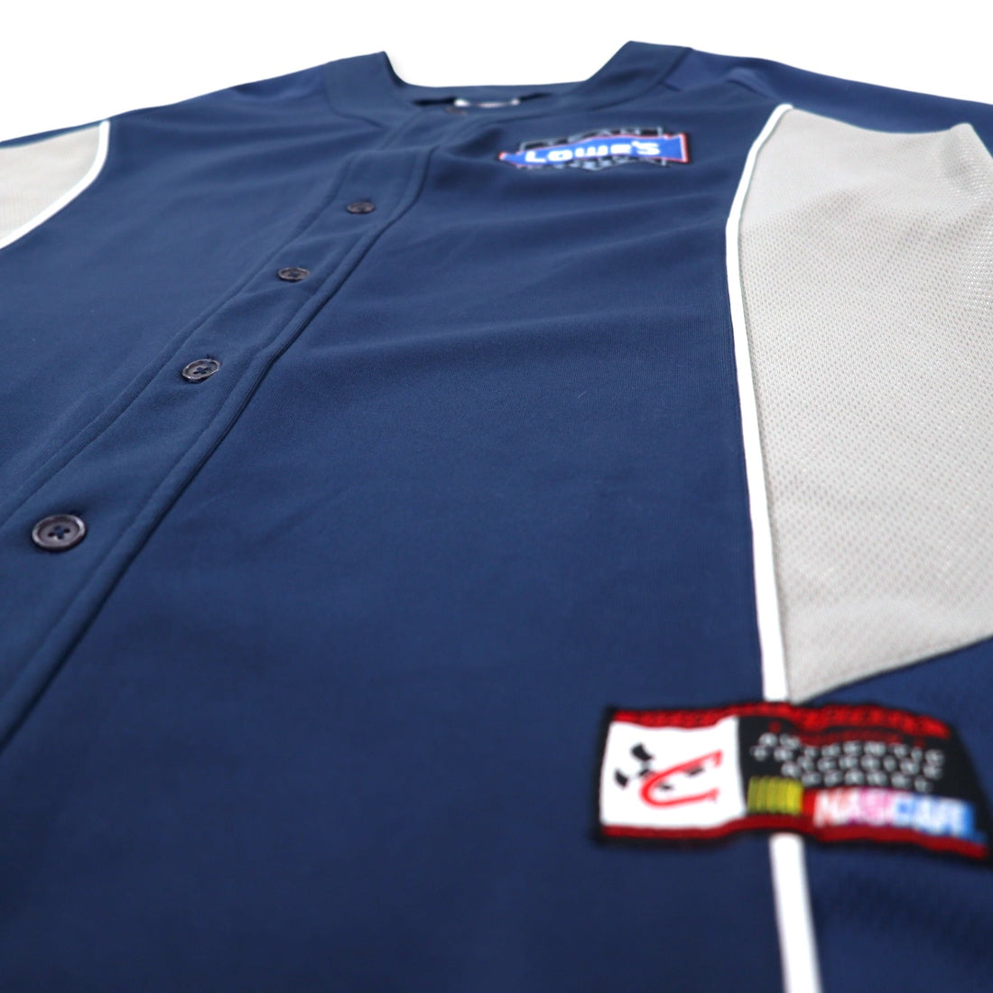 CHASE AUTHENTICS Baseball Shirt L Navy Polyester LOWE'S Racing JIMMIE JOHNSON Big Size