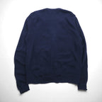 IZOD LACOSTE 70s Spool Tag Acrylic Knit Cardigan, Size L, Navy, One-Point Logo