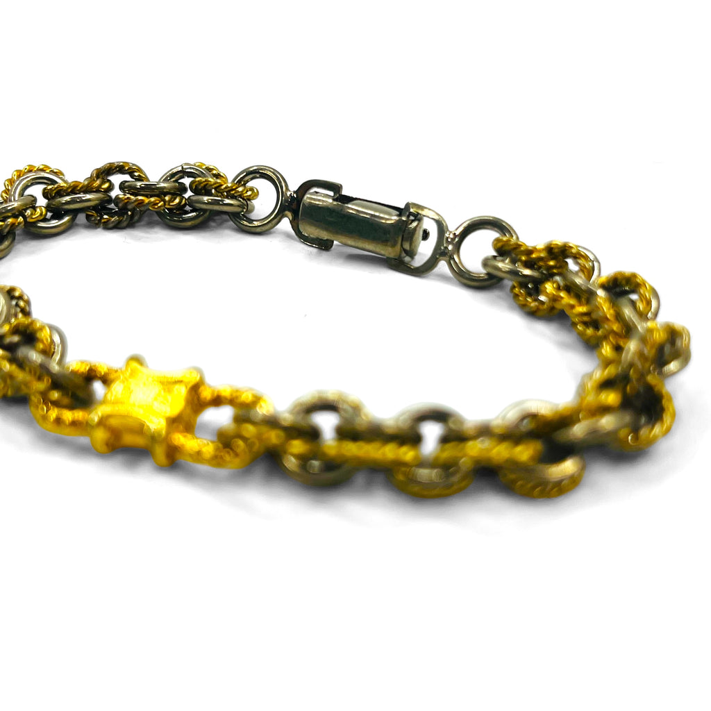 CELINE Vintage Combi Chain Bracelet Gold Silver Triomphe