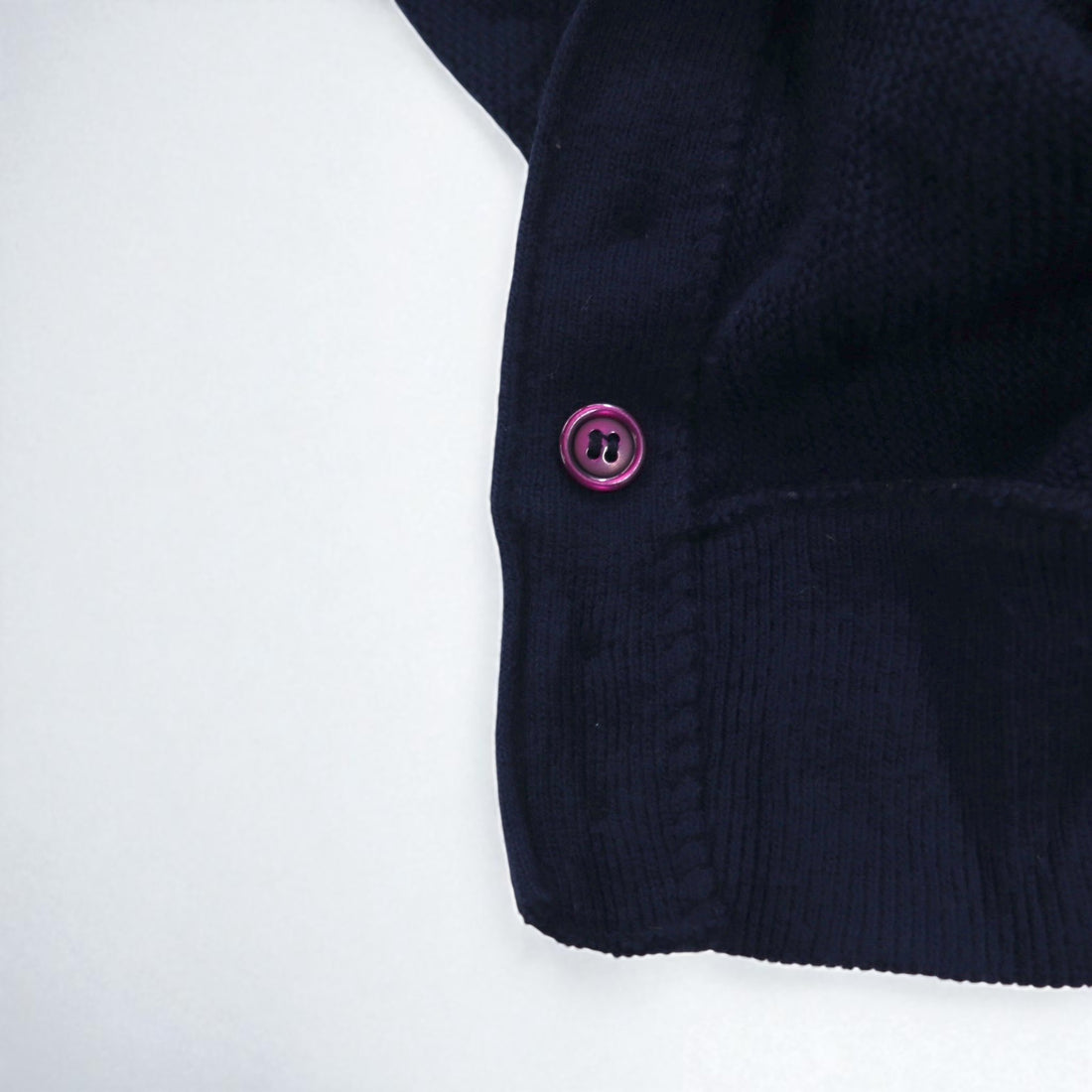 IZOD LACOSTE 70s Spool Tag Acrylic Knit Cardigan, Size L, Navy, One-Point Logo