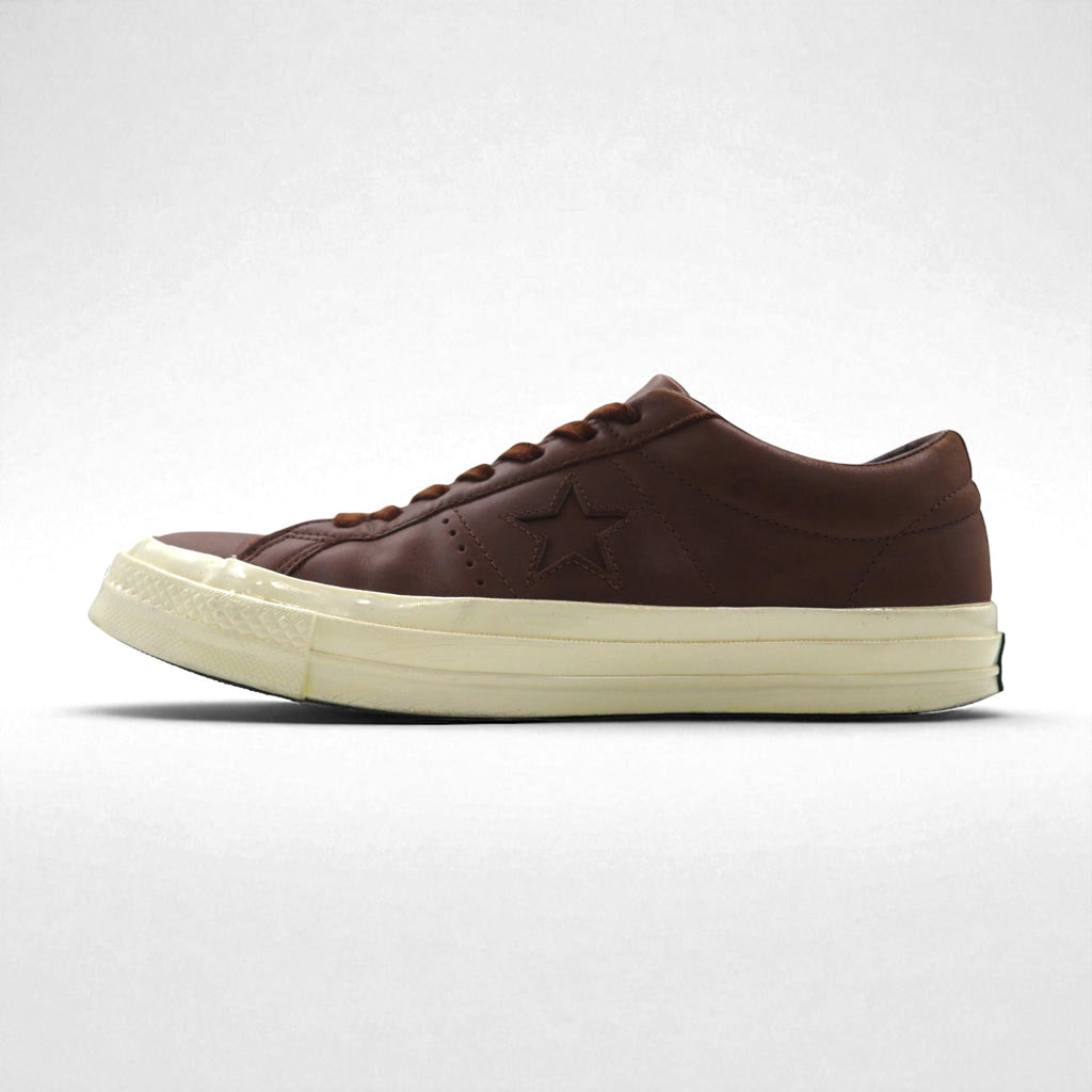 CONVERSE Leather One Star Sneakers, Size 27cm, Brown, 157744C