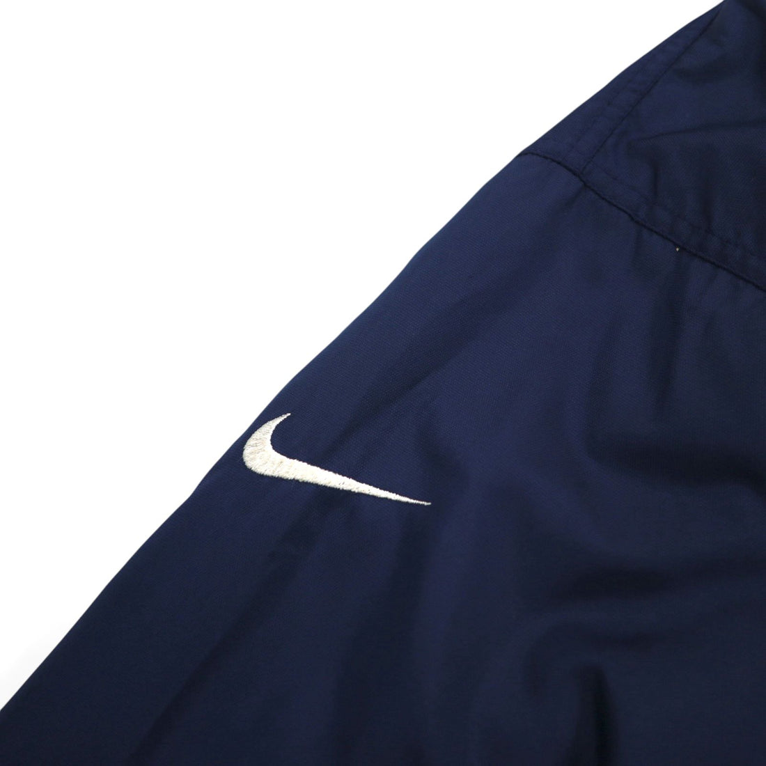 NIKE 90s Silver Tag Coach Jacket, Large, Navy Nylon, Long Length, Snap Buttons