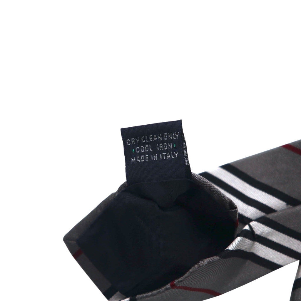 BURBERRY Made in Italy Tie Grey Regimental Stripe Silk