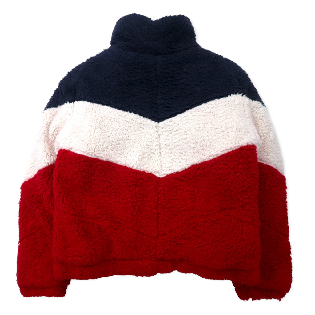 TOMMY HILFIGER SPORT Sherpa Fleece Jacket M Navy White Red Tricolor Color Polyester