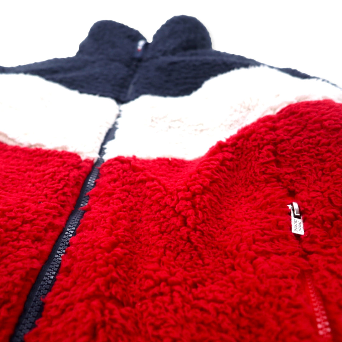 TOMMY HILFIGER SPORT Sherpa Fleece Jacket M Navy White Red Tricolor Color Polyester