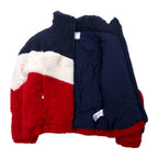 TOMMY HILFIGER SPORT Sherpa Fleece Jacket M Navy White Red Tricolor Color Polyester
