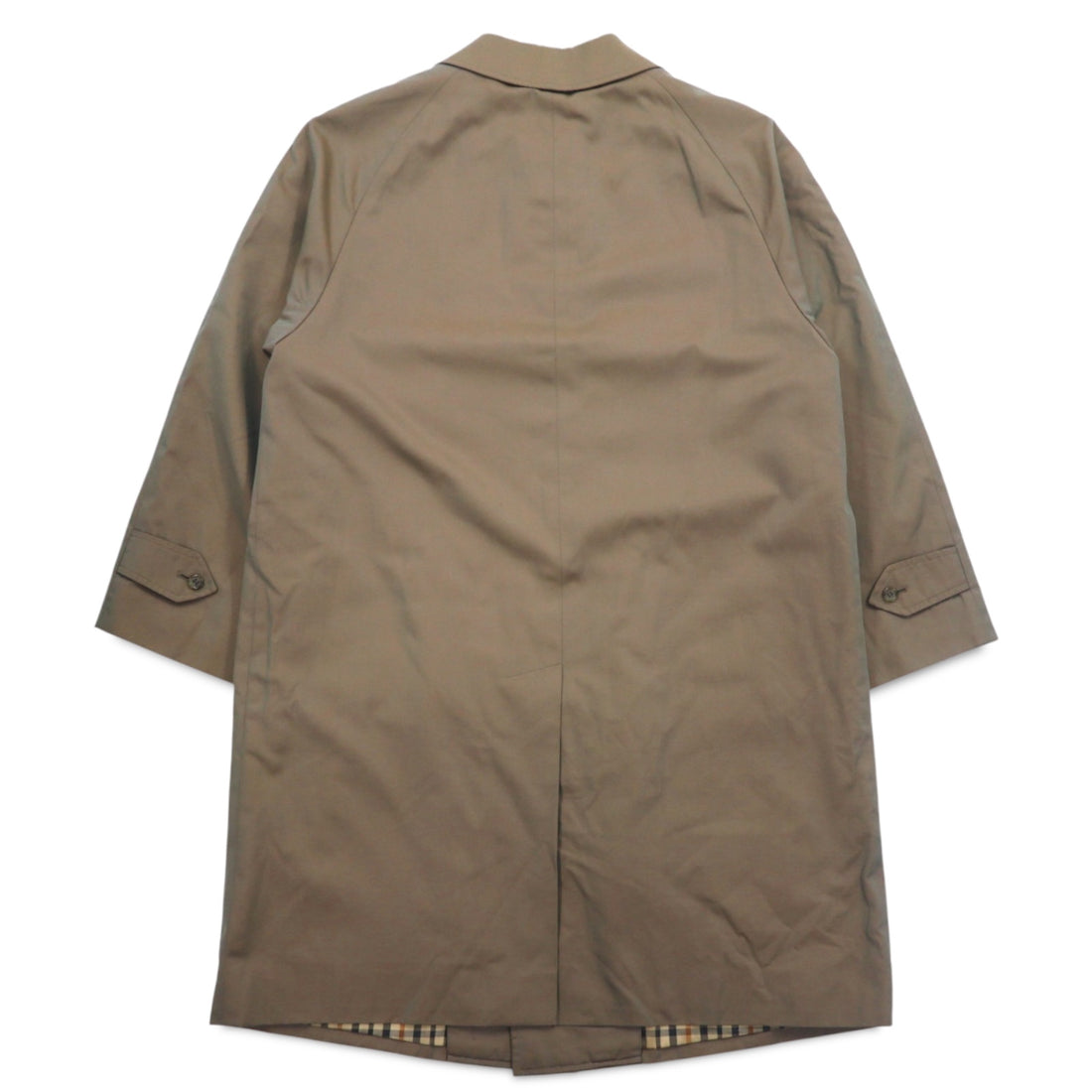 DAKS 70s Old Balmacaan Coat M Beige Iridescent Check Lining Removable Liner Made in Japan