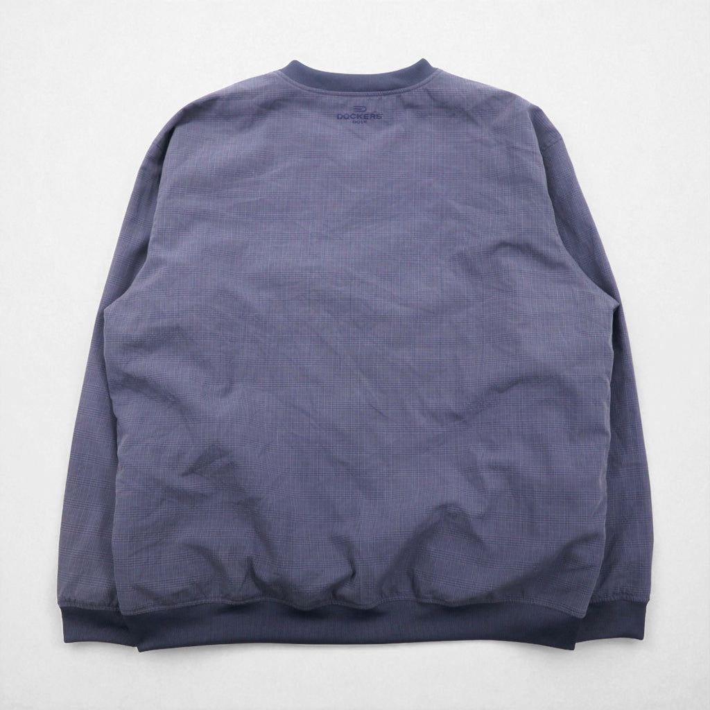 DOCKERS (Levi's) Waterproof Nylon Pullover Jacket, Size XL, Gray Check, Rayon and Polyester