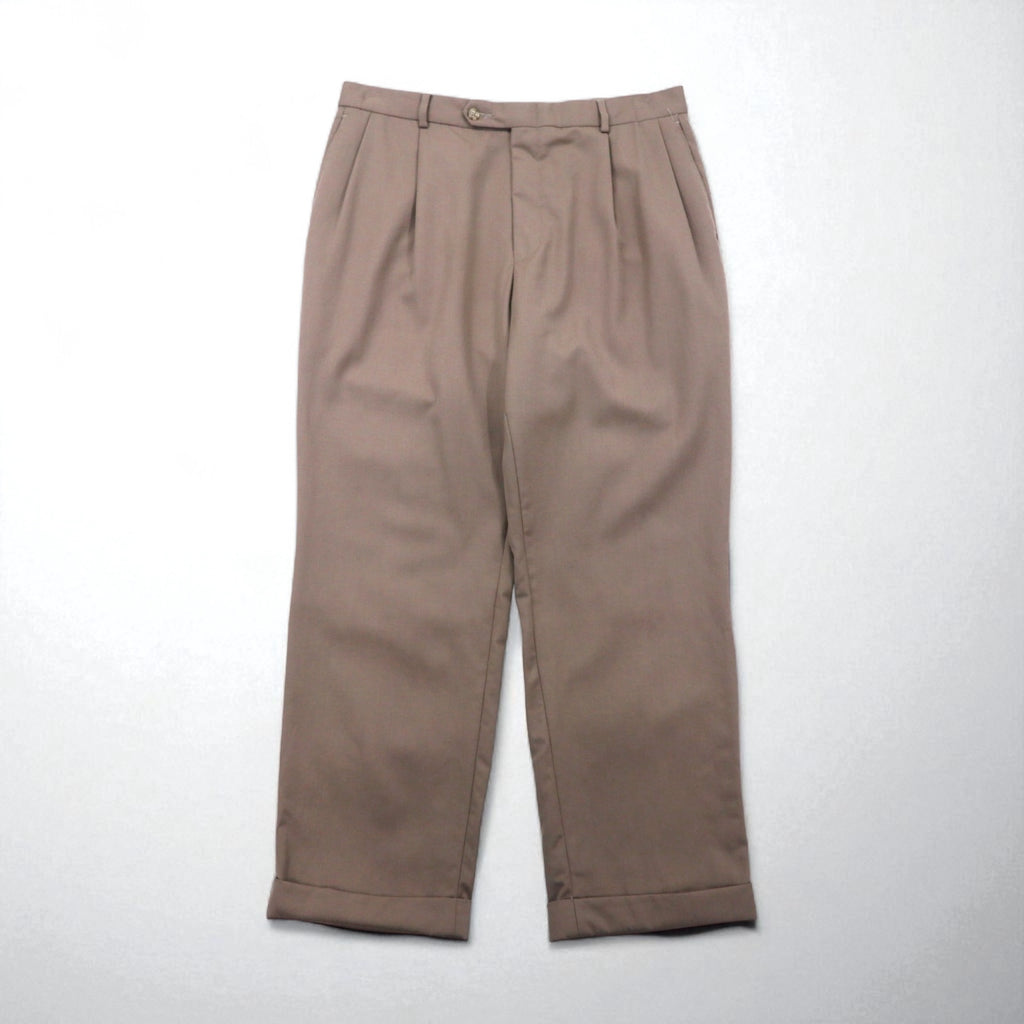NAUTICA 2-pleat wide-leg slacks, size L, beige wool