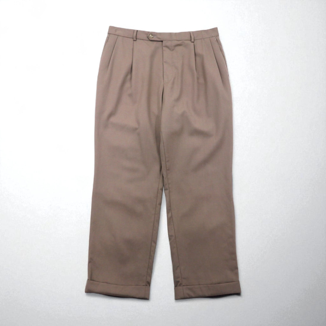NAUTICA 2-pleat wide-leg slacks, size L, beige wool